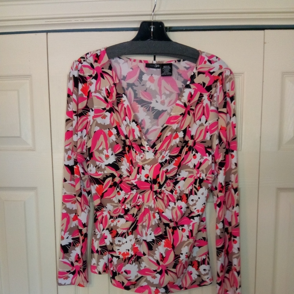 east 5th Long Sleeve Floral Print Blouse